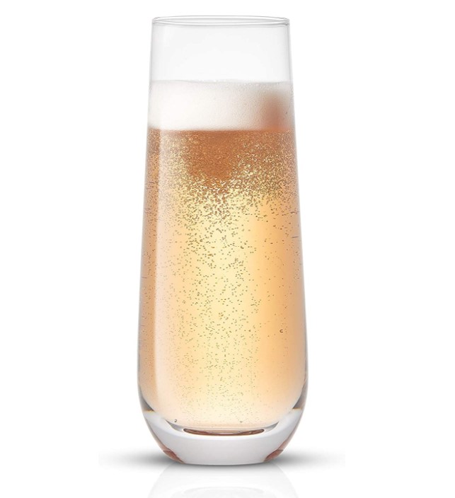 Stemless Champagne Flutes Set of 8 Crystal Glasses. 280ml Champagne Glasses. Cocktail Glass Set, Water Glasses, Highball Glass