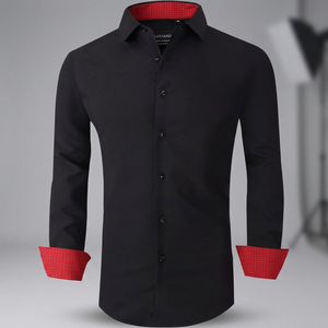 Camisa de Vestir Personalizada Alex Vando para Hombre, Popelina, Manga Larga, Negra, 3XL, Elástica en 4 Direcciones, Sin Arrugas, con Botones, de Alto Rendimiento - Product Image 3