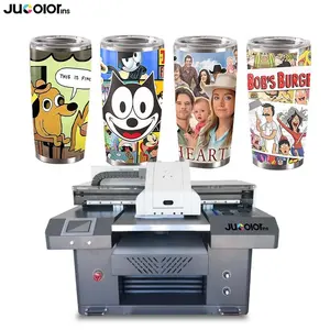 Máquina de impressora UV arco-íris 1440dpi, serviço único, posição visual automática para garrafa de madeira acrílica