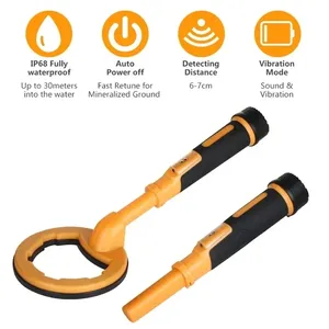 Detector de Metales Portátil 2 en 1, Inducción de Pulso, Impermeable, Naranja/Negro, Buscador de Tesoros - Product Image 4