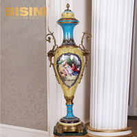 Grande décoration de trophée ange, trophée sur pied long, décoration de céramique exquise, décoration d'image, meubles d'intérieur, ornements