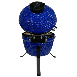 Kimstone 13 İnç Yuvarlak Modern Premium Kamado Kömürlü Mangal Taşınabilir Seramik Termometreli Paslanmaz Çelik Otomatik Ateşleme (Mavi) - Product Image 6
