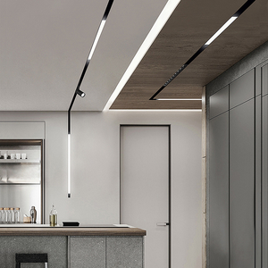 Système d'éclairage sur rail à <span class=keywords><strong>LED</strong></span> moderne <span class=keywords><strong>avec</strong></span> projecteur magnétique à puce Cob intégré dans un corps en aluminium pour les centres commerciaux et les bureaux - Product Image 3