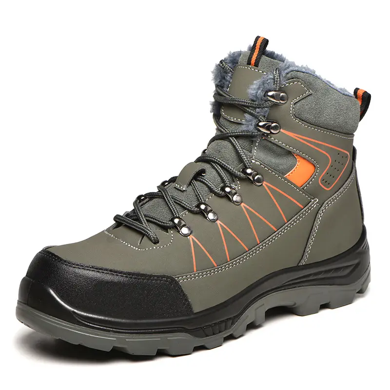 Hot sale OEM security PU injection safety shoes construction hard work boots for winter