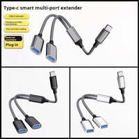 Grosir konverter adaptor kabel betina 2 IN 1 USB C ke Dual USB 2.0 betina untuk ponsel 15 Macbook
