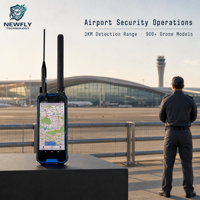Detector de Drones Portátil con Posicionamiento 900+ FPV 100MHz-6GHz RID (Identificación Remota)