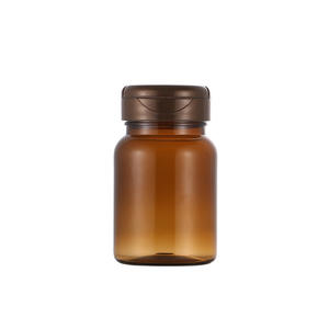 High-End PET Plastic Bottles Light Tea Color for Maca Fish Oil Candy Tablets-Wholesale Stock Health Capsule Dispensing Bottles - Product Image 3