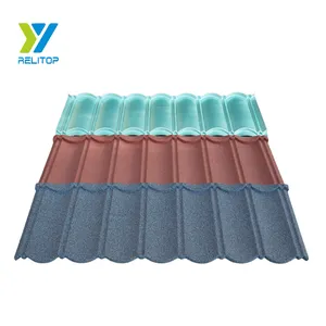 Flat roofing shingle Sheets Colorful stone coated metal roofing tile for Ghana Prices