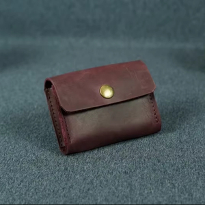 Compact Leather Coin <b>Wallet</b> Small Pocket <b>Wallet</b> Snap Button <b>Card</b> <b>Holder</b> Minimalist Travel <b>Wallet</b> Leather Coin <b>Wallet</b> - Product Image 1