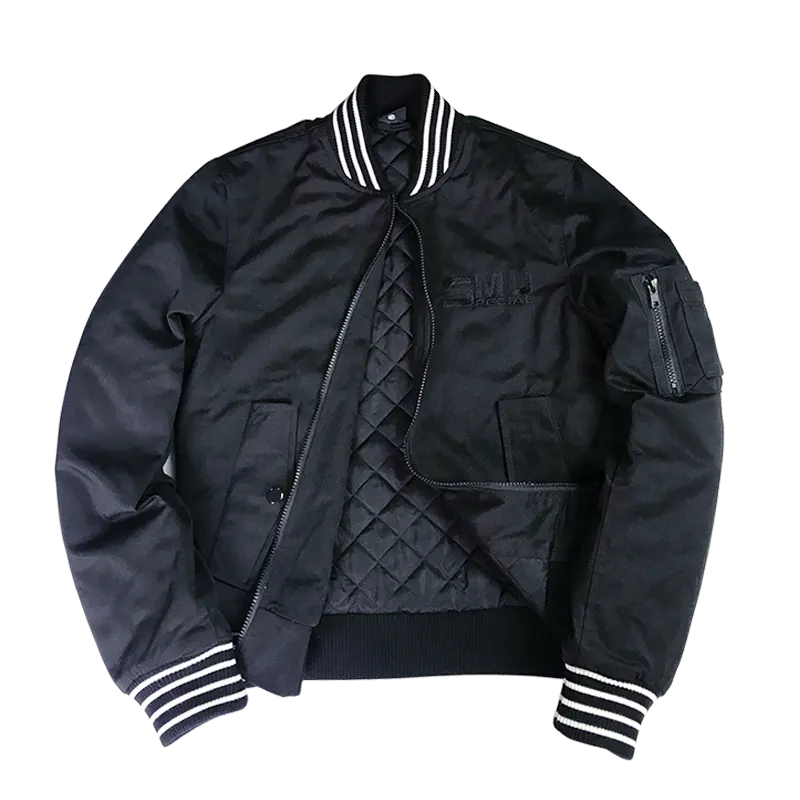 고품질 새로운 봄 경량 방풍 부드러운 안감 블랙 폭격기 재킷 도매 낮은 MOQ 야구 폭격기 비행 재킷