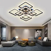 Moderne LED Decken Leuchte Mit Fernbedienung 150W Platz Acryl Flush Mount Decke Lichter Für Esszimmer Schlafzimmer