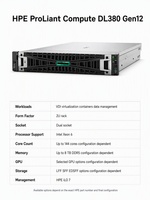 Serveur HPE ProLiant Compute DL380 Gen12 2U double socket avec processeur Intel Xeon 6725P et stockage flexible