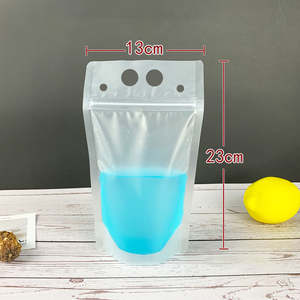 Pochette translucide pour jus et smoothies, 700 ml, recyclable, avec fermeture éclair, en PET+CPP+BOPP, à fond plat, avec trou en forme de cœur - Product Image 5