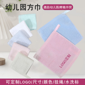 Toallas cuadradas de algodón puro, color sólido, tamaño pequeño, babero para niños, toallas de mano para guardería, absorbentes y amigables con la piel - Product Image 3