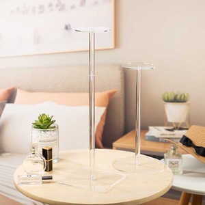 Mũ trong suốt lưu trữ giá vuông Acrylic Mũ bóng chày hiển thị chủ rõ ràng Acrylic hat là viết tắt của hiển thị - Product Image 3