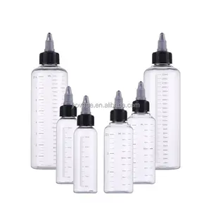 Espremer líquido distribuição linha escala de medida 30ml 50ml ml 80 60ml 100ml 120ml 150ml 180ml 250ml 4oz PET garrafa de plástico tampa de torção