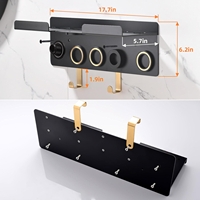 Rangement pour la maison Dyson à deux niveaux Support mural en métal pour sèche-cheveux avec organisateur en plastique et support de rangement pour accessoires pour cheveux