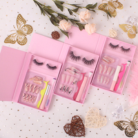 Offre Spéciale 2022 de luxe faux ongles bling-bling moyen et faux cils en vison Kit de cils avec emballage personnalisé
