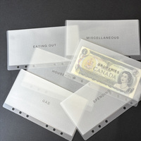 Nouveau produit durable 6 trous ouverture latérale économie d'argent A6 A7 enveloppes laminées mates poche d'argent enveloppes vélin pour classeur
