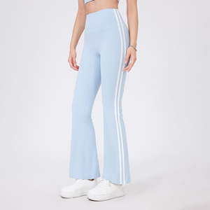 Wholesale Women's High Waist <b>Flare</b> Yoga Pants with Side Stripes Butt Lifting Workout <b>Leggings</b> Buttery Soft Sports <b>Leggings</b> - Product Image 1