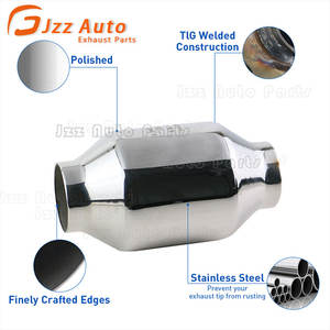 자동차 배기 시스템 전면 열 차폐 세라믹 촉매 2.24인치 컷아웃 스테인리스 스틸 범용 촉매 변환기 - Product Image 3