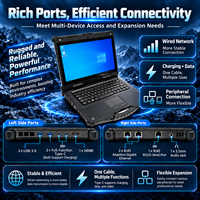 Ordinateur portable robuste étanche et anti-poussière 14 pouces IP65 Intel i9 32 Go 1 To RS232 Double RJ45 Gigabit FHD 1920x1080 Écran tactile pour la sécurité publique