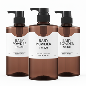 Vegan Life Happy Bath Collezione Originale Bagnoschiuma 910g Profumo Talco per Neonati Confezione da 3 Liquidi Detergenti per il Corpo - Product Image 1