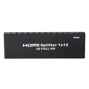 Yüksek kaliteli metal kasa 12 port HDMI dağıtıcı 1x12 yollu destekler 3D 1080 P ethernet