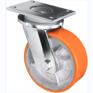 Rodízio Industrial de Ferro Fundido PU de Alta Capacidade Extra Pesado 800KGS-2.5 Toneladas 6 8 10 <span class=keywords><strong>12</strong></span> Polegadas - Product Image 1