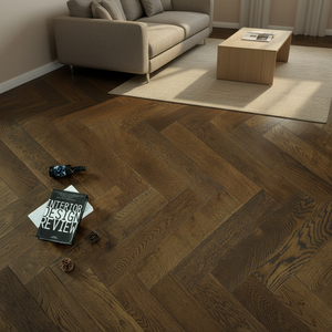 Suelo de Madera de Ingeniería Sólida, Moderno, Mate y Liso para Sala de Estar, Estilo de Decoración de Suelo Oscuro, Suelo de Madera Dura para Interiores - Product Image 2