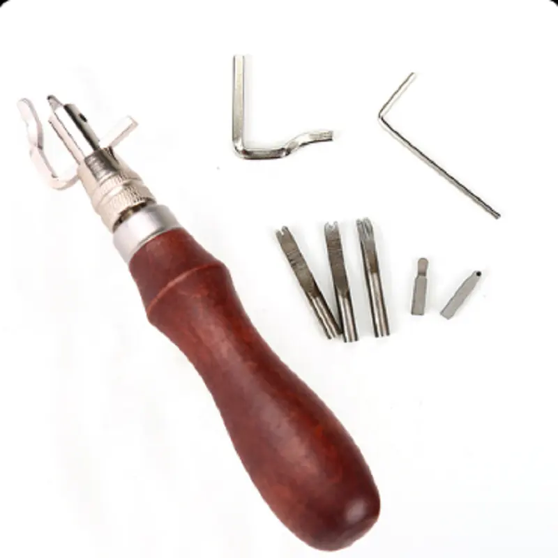 7pcs/Set Leather Craft Stitching Groover Skiving Edger Beveler Leather Working Tools Kit