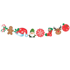 DAMAI New Arrival Custom Printed Hanging Paper Flags Garland Fireplace Wall Background Photo Props Merry Christmas Party <b>Banner</b> - Product Image 4