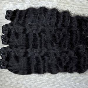 Livraison directe faisceaux de cheveux humains indiens bouclés à double trame naturels ondulés 100% bruts bouclés cuticule alignée ongles à presser vente en gros - Product Image 2