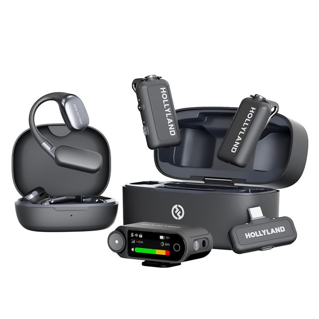 Hollyland LARK MAX 2 Ultimate Combo Dynamic Handheld Wireless Microphone Cardioid Polar XLR Noise Cancelling Feature Plastic