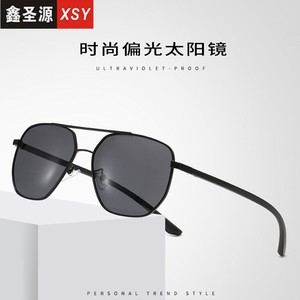 Lunettes de soleil polygonales pour hommes, monture en métal, verres TAC, UV400, polarisées, pour conducteur, légères, noires - Product Image 5