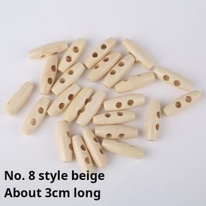 Bouton à bascule de corne en bois à 2 trous Bouton à bascule de corne en bois naturel coloré et brun pour manteau - Product Image 6