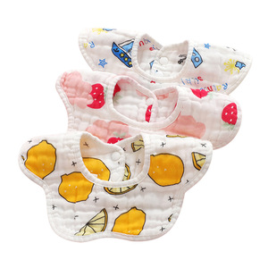 Baberos Jianmu Qingyue para bebés, 26x26cm, gasa de algodón puro con estampado de dibujos animados para bebés y niños pequeños - Product Image 5