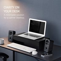 Support de Moniteur de Bureau avec Tiroir, Rehausseur d'Écran avec Rangement, Organisateur de Câbles pour Gaming
