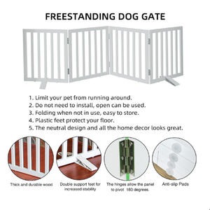 Clôture pliable pour animaux de compagnie de haute qualité, design rétractable en bois, clôture de sécurité pour <span class=keywords><strong>chats</strong></span> et chiens - Product Image 4