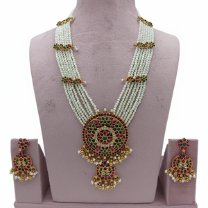 High Quality Traditional South Indian Ethnic Brass Bridal <b>Set</b> Zircon Flower Design Rose <b>Gold</b> Plated Women's Party Anniversary - Product Image 2