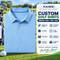 Polo de golf pour homme en tissu piqué à fines rayures, personnalisé, en tissu spandex haute performance, vente en gros