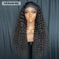 Perruque Bandeau en Cheveux Humains Remy de Gros, Perruque Bandeau Sans Colle et Sans Lacet, Perruques Bandeau en Cheveux Bruts Péruviens pour Femmes Noires