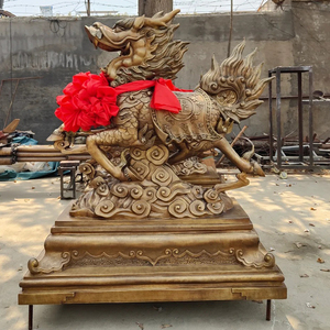 Đồ trang trí Tết Nguyên đán Rồng Qilin bằng đồng nguyên chất hiện đại - Product Image 1