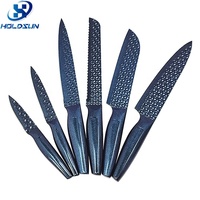 Ensemble de couteaux de cuisine Yangjiang Premium en acier inoxydable antiadhésif 6 pièces, manche creux classique breveté, peinture colorée