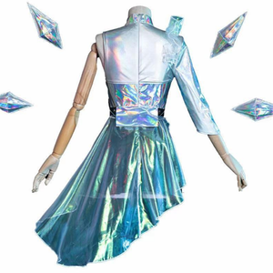 Nuovo Costume Cosplay <span class=keywords><strong>K</strong></span>/<span class=keywords><strong>DA</strong></span> All Out Seraphine di League of Legends, Outfit Olografico per Performance - Product Image 5