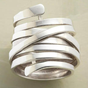 H389 Modern Geometric Stainless Steel <b>Ring</b> Unisex Fashion Jewelry Gift Plain Design <b>Statement</b> <b>Ring</b> for Women Men - Product Image 1