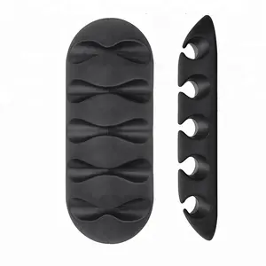 20 pièces Supports de Câble Adhésif Silicone Fil Support de Gestion de Câble