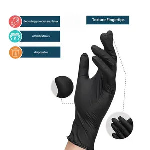 Gants jetables noirs en sachet, 10/20/50/100 pièces, outils de cuisine domestique, outils de cuisson, lavage de voiture, nettoyage domestique - Product Image 2