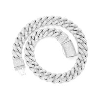 Chaîne cubaine Miami en laiton de 22 mm avec moissanite certifiée GRA, passe le testeur de diamants