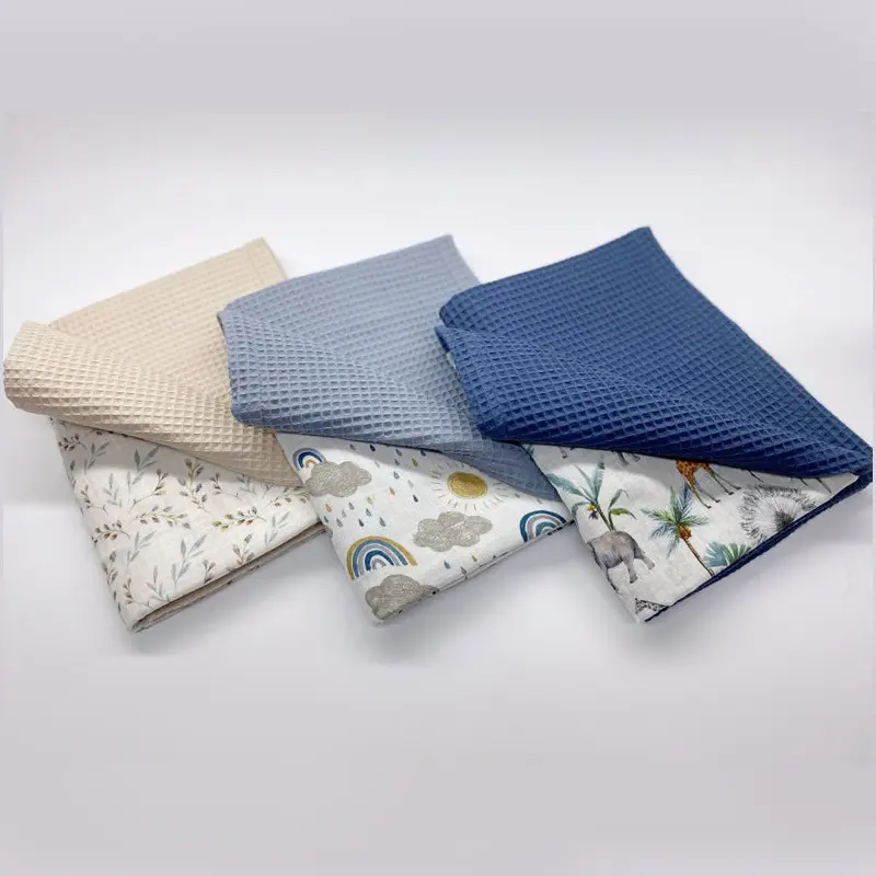 Organic Swaddle Blanket Baby Crib Sleeping Waffle Muslin Blanket for Newborn.